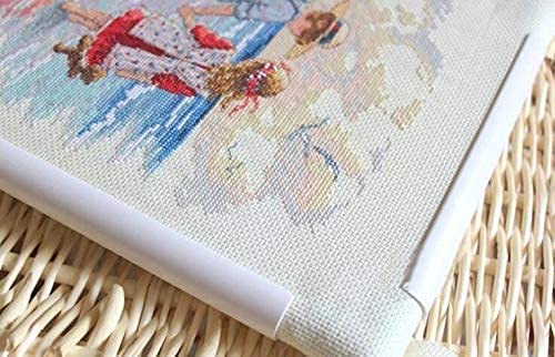 17 X 17 Plastic Cross Stitch Frame Square Embroidery Hoop White DIY Sewing Tools Sewing Hoop Handhold Craft Clip Embroidery Snap Frame Hoop for Cross Stitching Quilting (17 X 17) - size: 17 X 17"
