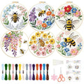 ORIGACH 6 Pack Bees & Flowers Embroidery Kit for Beginners - style: Bees & Flowers