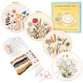 Dadanism Beginner Embroidery Kit for Adults, with Step-by-Step Video - style: Flowers