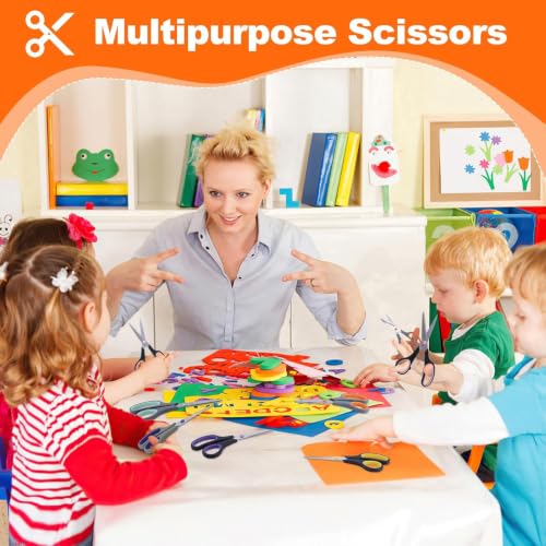 Scissors for Office School Supplies, Hnncugty 8"Scissors All Purpose 6 Pack - color: 6 Pack Black Grey