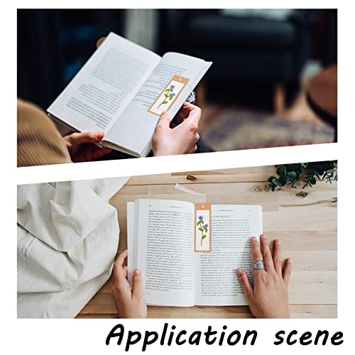 AHANDMAKER Embroidery Bookmark Set, Floral Plant Stamped Embroidery Bookmark for Adults Counted Cross Stitch Kit with Needle Tassel Cards Embroidery Hoop Instructions