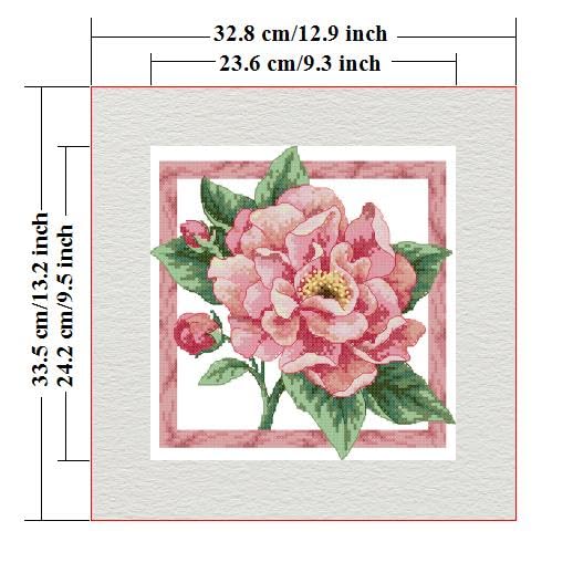 Stamped Cross Stitch Kits - Colorful Printed Cross Stitch Kits for Adults Beginners,Embroidery Kits Printed Stitching Patterns Needlepoint Art Crafts for Home Deco - Pink Flowers 12.9×13.2 in - color: 11CT:12.9×13.2 inch