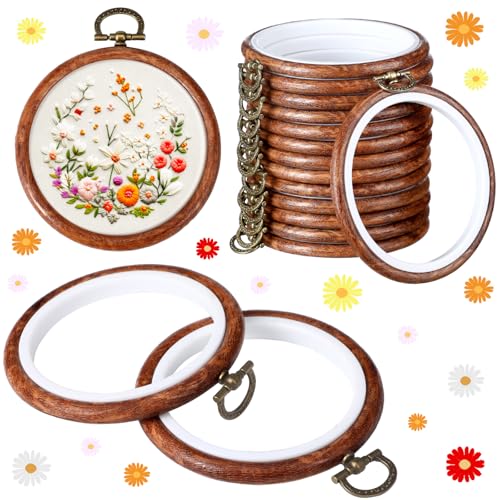 Burbell 15 Pcs 4 Inch Round Embroidery Hoops Frame - size: 4 Inch