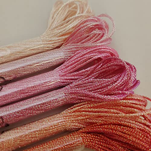 KCS 6-Strand Cross Stitch Metallic Variegated Pearl Shiny Embroidery Floss (6 skeins, Solid Color 8) - color: Solid color 8