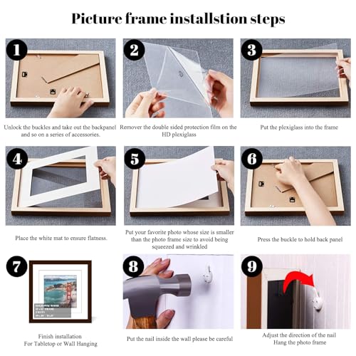 12x12 Wood Picture Frames for Wall Hanging or Tabletop,Diamond Painting Frame Baby Scan Picture Frames with 2 Mats Display 8x8 or 10x10 for Family Walls Decoration,Anniversary,Wedding,Christmas(Brown) - color: Brown, size: 12x12 inch