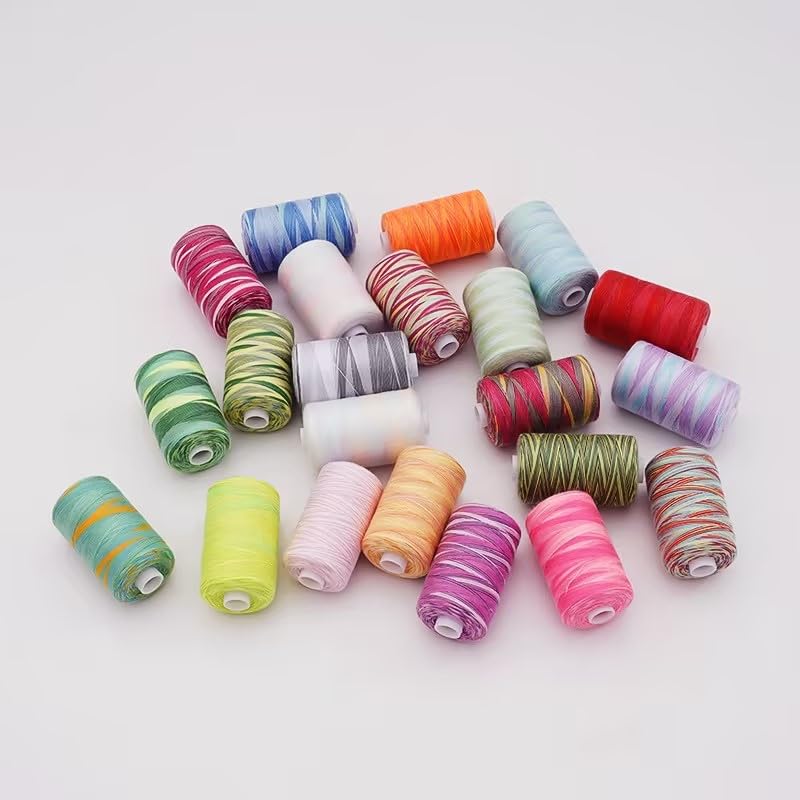 5Pcs Multicolor Thread Set, 5 Spools Polyester Embroidery Sewing Thread