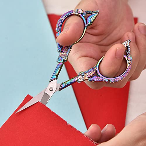 2 Pack Vintage Detail Scissors, Sharp Shears for Sewing Craft Yarn - color: Color Titanium