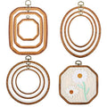 Qunclay 9 Pcs Embroidery Hoops Mixed Shape Imitation Wood,Mixed Shape - style: Mixed Shape