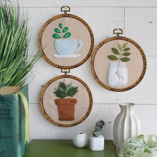 5PCS Embroidery Hoops 5 Inch, Imitated Wood Round Cross Stitch Hoops