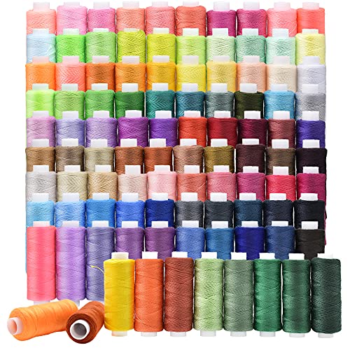 Sewing Thread 100 Colors Sewing Machine and Hand Stitching Polyester for Hand Stitching, Embroidery, Machine, Quilting and Crafts - color: 100 COLORS