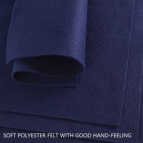 Jtnohx Color Felt Fabric Soft Felt Sheets for Crafts Dark Blue 20Pcs 8"x12" - color: Dark Blue