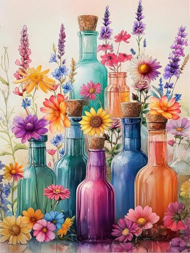 MYBISYMQQ Flower Stamped Cross Stitch Kits, DIY Flowers Cross Stitch Ornament Kits for Adults Beginners, Counted Embroidery Needlepoint Kits Home Decor 15.7x11.8 inch - color: D044