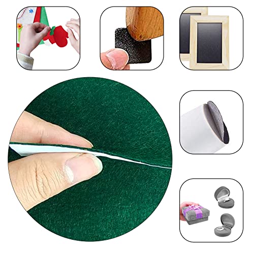Jtnohx Self Adhesive Felt Sheets, 11 Pieces Stiff Sticky Felt, 8"x12" Fabric Square with Adhesive Backing for Crafts, Drawer Liner for Jewelry Box Drawer DIY (Green) - color: Green