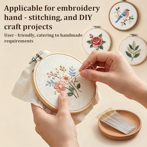 30PCS Cross Stitch Needles Size 22 Stainless Steel Large Eye Hand Sewing Needles with Transparent Box Needlepoint Needle