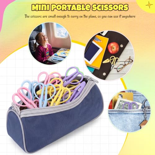 Mixweer 24 Pcs Mini Scissors for Travel Sewing Embroidery, 4 Colors - color: Light Pink Blue Purple, Lemon Yellow
