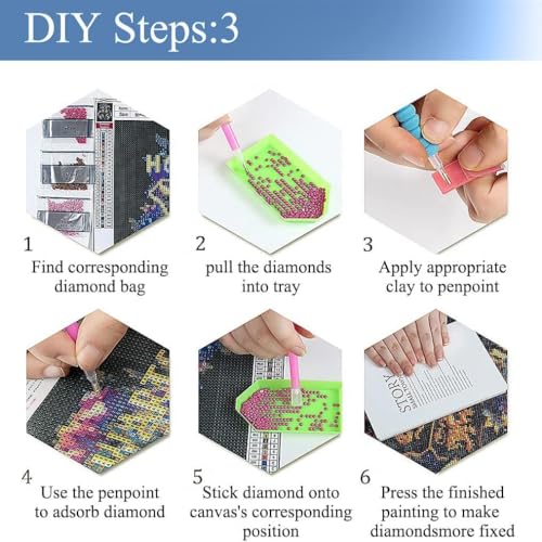 JFYHAB DIY Diamond Art Kits for Adults,Diamond Painting Kits for Adults, Cartoon Grandma Full Drill Diamond Paintings for Beginners, 5D Paint with Diamonds Pictures Gem DIY Crafts Kits 12X12 Inch