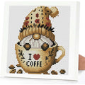 niurenmaoyi Gnome 11CT Cross Stitch Kits for Beginner with Framed,7x7in - color: Cross Stitch Kits0518-09