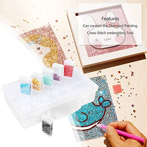 RZJZGZ 64 Grid Diamond Embroidery Box Plastic Diamond Painting Accessories