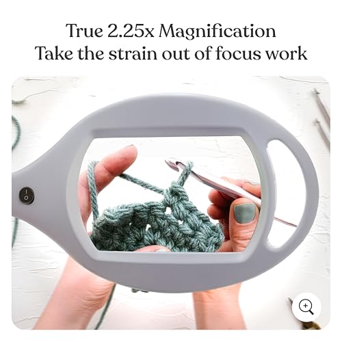 Brightech LightView Pro Magnifying Glass with Light and Stand, Magnifying Floor Lamp with Sturdy Weighted Base for Facials, Lash Estheticians, Bright LED Work Light for Sewing, Crafts - color: White, size: 5 Diopter (2.25x)
