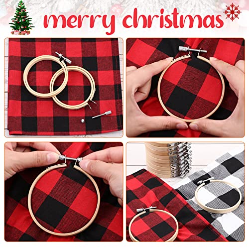 Hoteam 48 Pcs Small Wooden Embroidery Hoop Bamboo Round Cross Stitch,4 Inch - size: 4 Inch