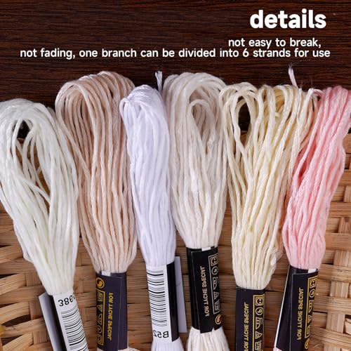 Cross Stitch Threads,20 Bobbins 50 Bundle Rainbow Embroidery Thread