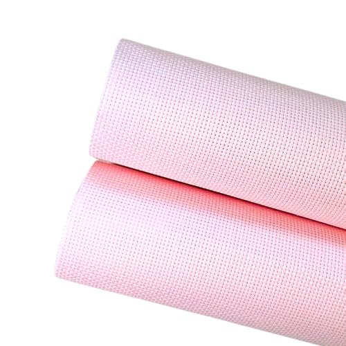 2 Sheets of Pink 11 Count Aida Cloth – 18 x 18 Inch Pre-Cut Fabric Squares – Cross Stitch Fabric – 100% Cotton – Ideal for Needlework & Embroidery – The Knotty Unicorn - color: Pink