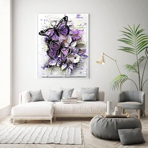 WUSARPLY Stamped Cross Stitch Kits,Flowers Needlepoint Butterfly Counted Cross Stitch Kits for Adults Beginners,Full Range of Cross-Stitch Stamped Kits Needlecrafts - color: SAP-01