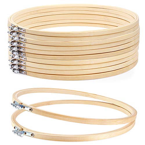 Caydo 12 Pieces 12 Inch Embroidery Hoops Wooden Round Adjustable Circle - style: 12 Inch