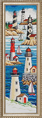 Janlynn Lighthouses Counted Cross Stitch Kit-6"X21" 14 Count