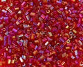Glass Bugle Tube Beads 1400Pcs/30g Mini Seed Beads 2 * 3mm Small Craft Loose Spacer Beads for DIY Bracelets Necklace Earring Jewelry Making (Red) - color: Red