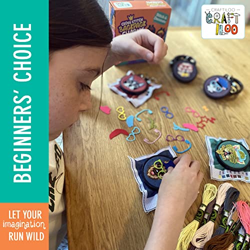 Dogs Cross Stitch Kits for Kids - 5 Stamped Beginner Needlepoint Sets - color: Dogs