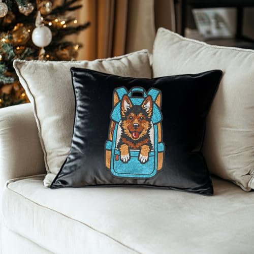 ANATTASOUL Dog & Backpack 11.6"x8.2" Animal Rhinestone Iron on Patches - style: Dog and Backpack