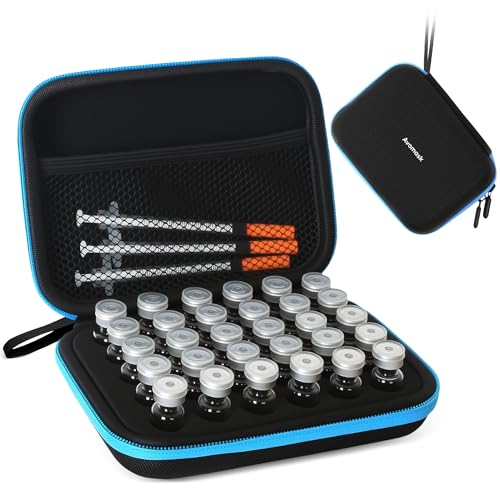 30 Slots 3ml Peptide Case, Vial Holder, Peptide Storage Case for Fridge and Travel, Fits 1ml 2ml 3ml Standard Vials, Diabetic Supplies (Case Only) - size: 30 Slots