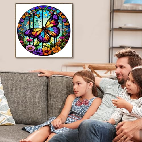Tiwabb Butterfly Stamped Cross Stitch Kits for Adults Beginners - color: butterfly