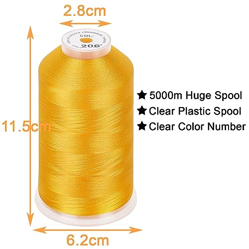 New brothread 2 Huge Spools Embroidery Machine Thread -Harvest Gold - color: Harvest Gold-206