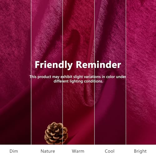 NSGZ Burgundy Linen Cotton Fabric 1 Yard 61" Wide, Linen Cotton Blend - color: Burgundy, size: 1 Yard
