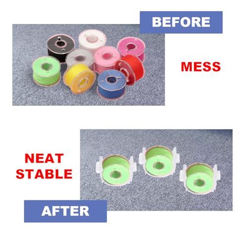 100pcs Bobbin Clips Organizer Set - Clear Plastic Clamps for Embroidery Thread, DIY & Sewing Kits - size: 100pcs,Clear