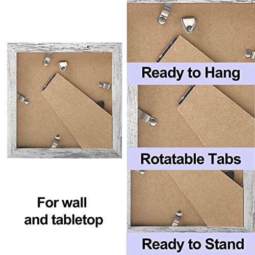 TOFOREVO 5x5 Picture Frames set of 4, Distressed White - color: Distressed White, size: 5x5