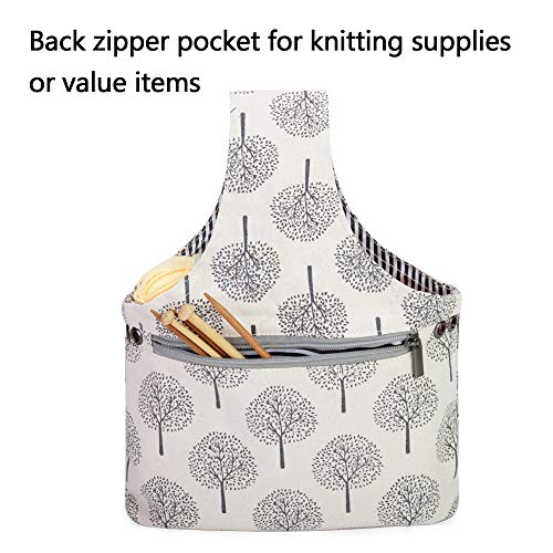 Teamoy Knitting Bag Tote, Travel Crochet Project Wrist Bag, Small, Tree - color: Tree, size: Small