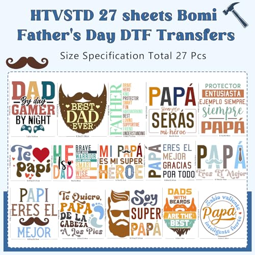 Bomi Father's Day Iron on Transfers Heat Transfer Vinyl 27pcs - color: Autumn-10