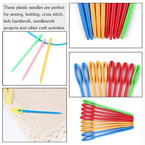 50 Pcs Plastic Sewing Needles, 3.5Inch/9cm Large Eye Plastic Sewing Needles - size: 50 pcs