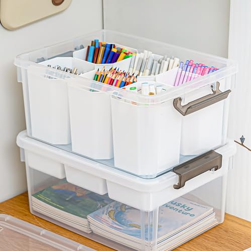 Citylife 17QT 2Packs Clear Craft Organizers and Storage Bins with Lids - size: 17 Qt- 2 Pack- W
