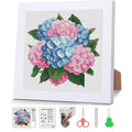 Hydrangea Stamped Cross Stitch Kits for Adult Beginner with Wooden Frame - color: Hydrangea Cross Stitch with Framed