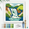 DOODLREAM Mountain Waterfall Punch Needle Kit for Beginner 9.4" x 9.4" - color: Waterfall