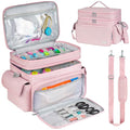 LEFOR·Z Large Sewing Supplies Organizer Bag(13 x 8 x 9 in),Sewing Basket - color: Pink