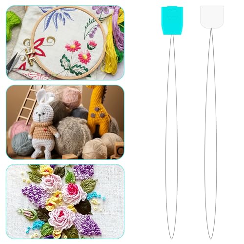 LXUEJIE 20 PCS Long Needle Threader, 7.9"Punch Needle Threader, Stitching Needles Threader Sewing Accessories for Embroidery Bead Cross Stitch DIY Sewing Craft