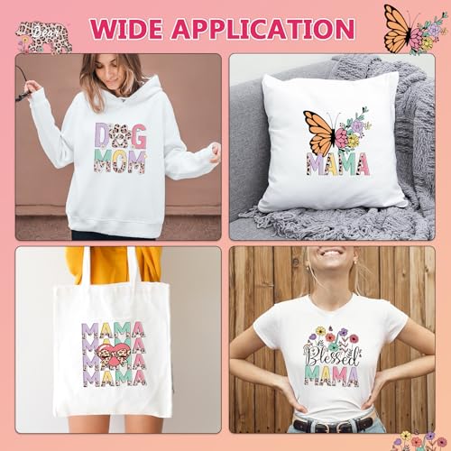 Mama Iron on Transfers for Tshirts - 20Pcs Dtf Transfers Ready to Press, Mother's Day Iron on Decals Patches Stickers, Mama Bear Heat Transfer for DIY Hoodies Clothes Bags Hats Pillows - color: Mama 339