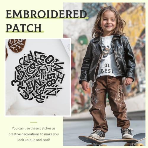 144 Pcs Iron On Letters & Numbers Patches for Tote Bags Hats Clothing Black - color: Black-144, size: Letters & Numbers