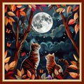 Funchey Stamped Cross Stitch Kits, DIY Cross Stitch Pattern for Adults Beginners Needlepoint Kits Embroidery Kit Arts and Crafts 11CT&Two Cats Admiring the Moon 18x18 inchs - color: HandicraftColor11