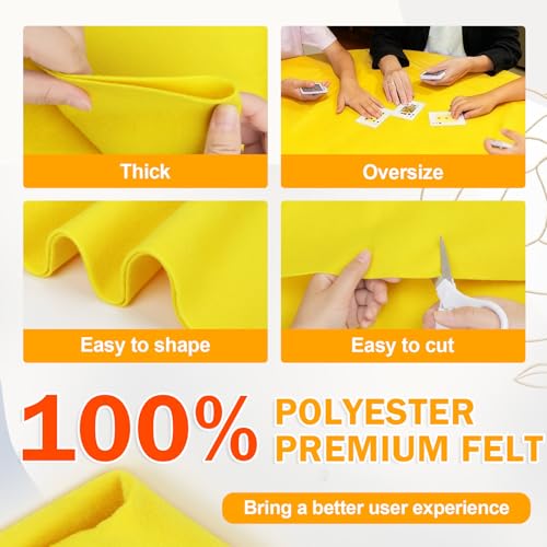 XSEINO Yellow Large Felt Fabric 108" X 36 "(3 Square Yards), 1.4 mm Thick Soft Felt Fabric Sheet for Crafts, Yellow Series Colors Soft Nonwoven Fabric, Fit for Decoration, Sewing, DIY Crafts - color: Yellow